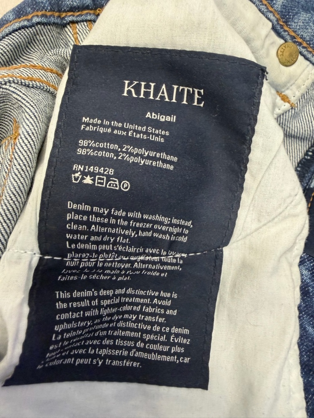 KHAITE
Abigail Stretch cropped high-rise straight-leg jeans
Color: Light denim - Picture 7 of 11